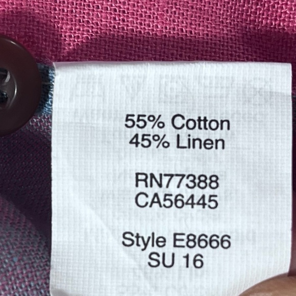 J. CREW Cotton/Linen Shirt Blend Short Sleeve Button-Up Checked Shirt Size XL - Picture 8 of 13